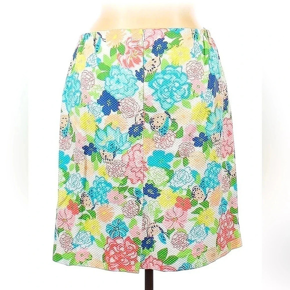 Talbots | Floral Bright Pastel Textured Pencil Skirt Career Office Plus Size 16W - Picture 2 of 2